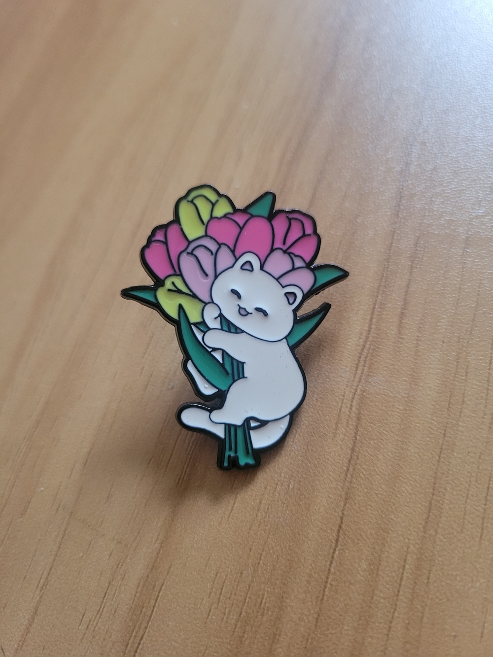👻BUY 1 GET 1 FREE👻White Cat Bouquet Enamel Pin - Cute Pet Accessory